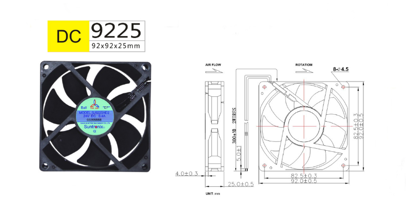 Taiwan Sanju SJ9225HD2-DC axial flow fan
